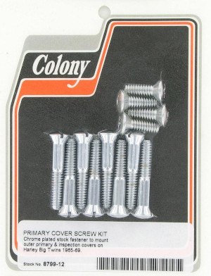 PRIMARY COVER SCREW KIT CHROME PLATED